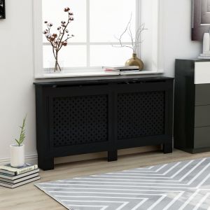 VidaXL Cache-radiateur Noir 152x19x81 cm MDF - Noir