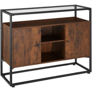 TecTake Buffet Oldham 100 x 38 x 80,5 cm - bois foncé industriel