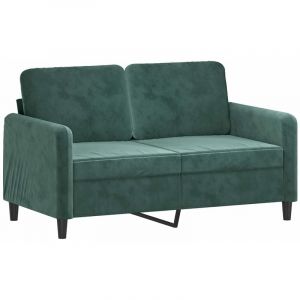 VidaXL Canap&eacute; &agrave; 2 places Vert fonc&eacute; 120 cm Velours 359434