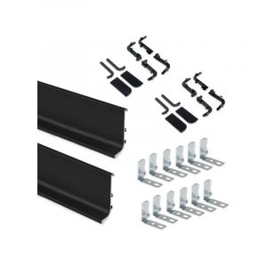 Emuca Kit Gola de profil sup&eacute;rieur pour meubles de cuisine, Peint en noir, Aluminium - talla