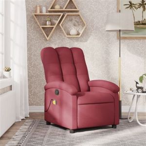 VidaXL Fauteuil de massage inclinable Rouge bordeaux Tissu