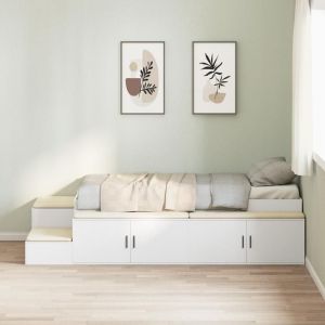 VidaXL Lit de rangement blanc 90x200 cm