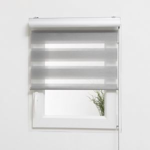 Madécostore Store Enrouleur Jour Nuit Texturé Lurex Must - Semi Coffre - Gris - L94 x H250cm - Gris