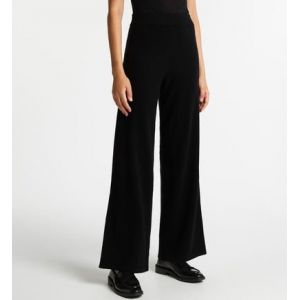 Galeries Lafayette Pantalon large femme cachemire Zalcov Noir
