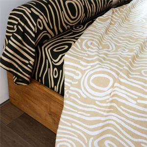 Drap plat en coton imprimé Beige DR. TOPO