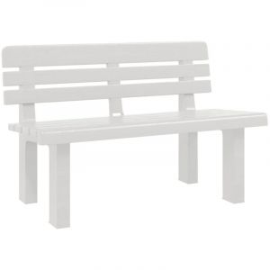 VidaXL Banc De Jardin Blanc 110x52x71 Cm Polypropyl&egrave;ne