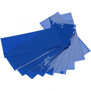 Vhbw 10x Gaines thermor&eacute;tractables adapt&eacute;es pour batterie 18650 - Film r&eacute;tractable, 7,2 x 3 cm, bleu