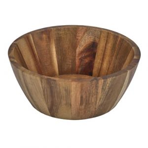 HOME DECO FACTORY, KA0337, Bol en Acacia 16 cm, saladier et coupelle Polyvalent, Design élégant et Naturel, idéal pour salades et Fruits, Entretien Facile, Marron