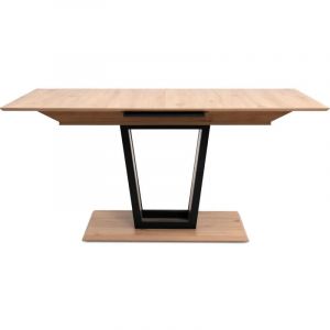 Table extensible - soria - Rectangulaire - 10 personnes - 160/200 x 76 x 90 cm - Noir / Chene artisan