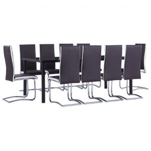 Image de VidaXL Ensemble de salle à manger 11 pcs Similicuir Marron