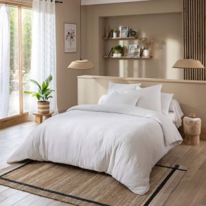 Terre de Nuit Housse de couette 200x200 gaze de coton blanc noa - noa