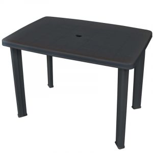 VidaXL Table de jardin Anthracite 101 x 68 x 72 cm Plastique