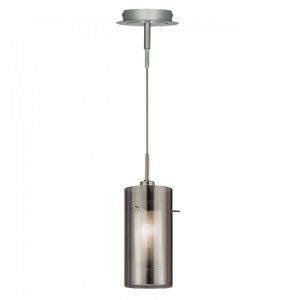 Image de Searchlight Suspension 1 ampoule Duo2 en chrome et verre