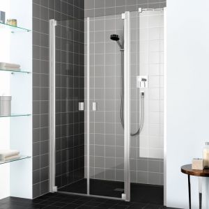 Kermi Raya Porte battante, avec élément fixe, pour niche, pour paroi latérale, RAPFL183201PK, RAPFL