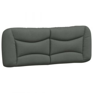 VidaXL Coussin de tête de lit gris foncé 120 cm tissu Gris