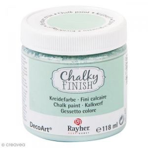 Rayher Chalky Finish peinture craie faite &agrave; base d&euro;eau &euro;&ldquo; peinture &agrave; la craie pour un style shabby-chic, vintage & maison de campagne &euro;&ldquo; peinture pour meubles &euro;&ldquo; 118 ml pour env. 2,7 m&sup2; &euro;&ldquo; jade