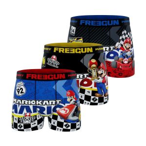 Freegun Boxer Enfant Mario Kart, Caleçon Garçon Mario, Doux et Confortable (Lot de 3) 14 ans/16 Ans