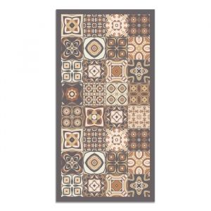 Tapis vinyle carreaux ciments marron 160x230cm