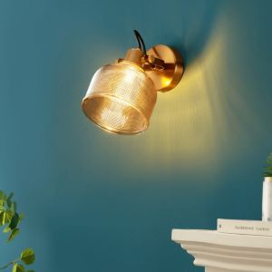 Kosilum Applique cloche verre ambré texturé - Vela