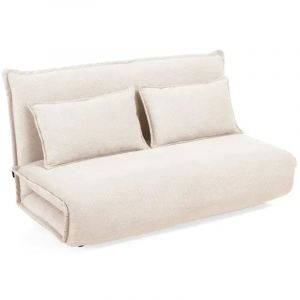 Chauffeuse 2 places 3-en-1 en velours côtelé beige – GRACIE