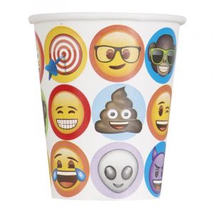 8 gobelets en carton Emoji 270 ml