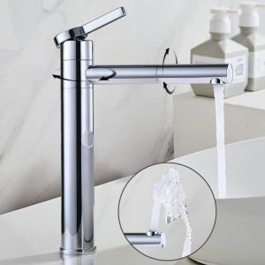 Ubeegol - Robinet Salle de Bain Haut Bec Pivotant 360° Mitigeur pour Vasque Robinetterie de Lavabo en Laiton de Qualité