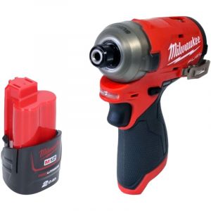 Milwaukee M12 FQID-201 Clé à choc sans fil 12 v 50 Nm 1/4'' Brushless + 1x batterie 2,0 Ah - sans chargeur