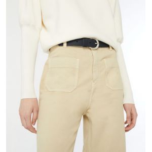 Galeries Lafayette Ceinture Hiros fine en cuir Noir - Couleur Noir - Taille XXL