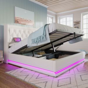 Modfu - Lit enfant 2 tiroirs, 90x200 cm, pin, sans matelas, lit simple, couleur naturelle