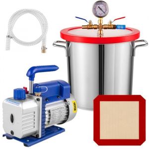 Mophorn Kit de Pompe à Vide 3CFM avec Chambre à Vide de 3 Gallons(13.6L) 220V / 50Hz Dégazage de Réfrigérant