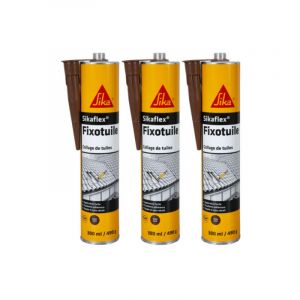 Sika Lot de 3 mastic-colles souples Fixotuile - Terre cuite - 300ml