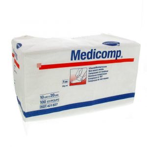 Hartmann Medicomp Compresses En Non-Tissé Non Stériles 4 Plis 10x20cm Pièces 100 (4218271)