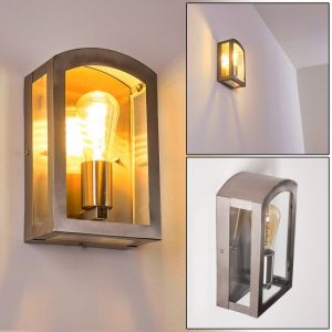 Image de Hofstein Applique murale Chipola en m&eacute;tal et verre, &eacute;l&eacute;gante lampe r&eacute;tro id&eacute;ale pour une entr&eacute;e ou une terrasse vintage, IP44, pour 1 ampoule E27 max. 60 Watt