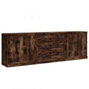 VidaXL Buffets 3 pcs Chêne fumé Bois d'ingénierie