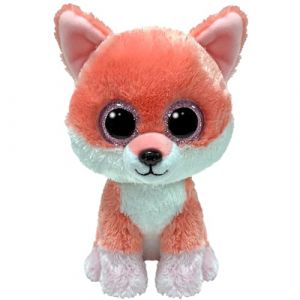 Ty Beanie Boos - Vixen Le Renard avec de Grands Yeux Orange et Paillettes, la Peluche aux Grands Yeux Scintillants - 15 cm - T37390