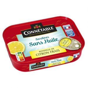 Conn&eacute;table 1/6 sardines p&ecirc;che responsable rondelle de citron frais sans huile
