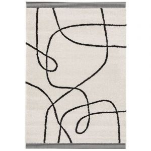 Bobochic Tapis Tapis poil court brooke motif abstrait 120x170 Beige - Beige