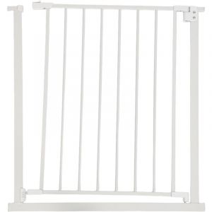 Relaxdays Barri&egrave;re de s&eacute;curit&eacute; pour escalier, 75-80 cm, sans per&ccedil;age, B&eacute;b&eacute; et Enfant, Barri&egrave;re &agrave; Fixer, Blanche