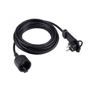 Meister Rallonge &eacute;lectrique Fiche plate - 5M - IP20 - Noir