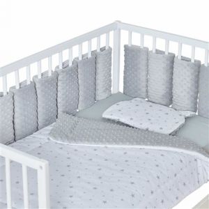 Sevira Kids Tour de lit modulable 10 pièces en minky extra doux, MINKY