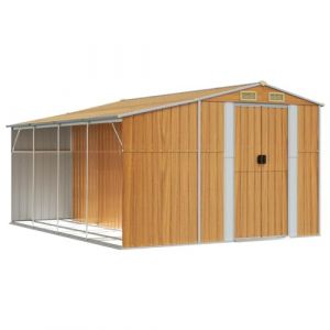 VidaXL Abri de jardin marron clair 277x365,5x179 cm acier galvanis&eacute;