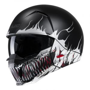 HJC Casque jet i20 Scraw noir/blanc/rouge mat- XS