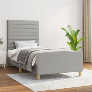 VidaXL Cadre de lit avec tête de lit Gris clair 80x200 cm Tissu