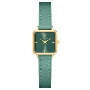 Pierre Lannier Montre Femme Leonor Doré Cadran Vert Bracelet Cuir Vert 12 Mm