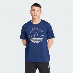 Adidas Originals Trefoil Graphic T-Shirt, Navy - Taille M