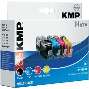 KMP H67V - 4 Cartouche d'encre (noire, cyan, jaune et magenta) compatibles HP 920XL