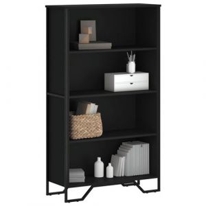 VidaXL Biblioth&egrave;que noir 80x31x137,5 cm bois d'ing&eacute;nierie, &eacute;tag&egrave;re, &eacute;tag&egrave;re &agrave; livres, &eacute;tag&egrave;re de rangement, armoire de rangement, support &agrave; livres