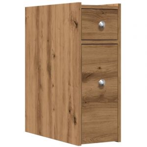 VidaXL Armoire De Salle De Bain Étroite Avec Roulettes Chêne Artisanal