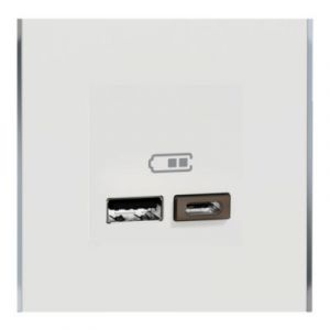 Schneider Electric Unica Déco Subtil - Plaque de finition - Blanc liseré argent - 1P (NU600240)