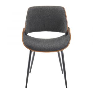 Signature Chaise en noyer et tissu beige L56 cm - MANNIX